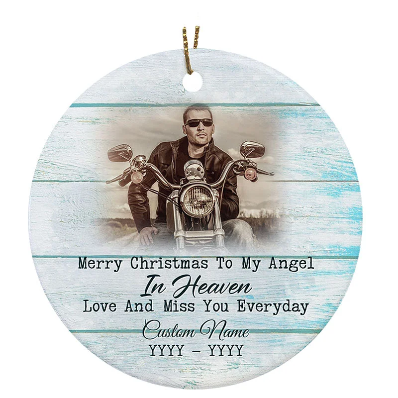 Angel Dad In Heaven Ornament Motorcycle Memorial Personalized Bereavement Gift For Loss Of Biker ODT79 Angel Dad In Heaven Ornament Motorcycle Memorial Personalized Bereavement Gift For Loss Of Biker ODT79