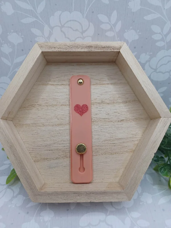 Christmas Crackling Wood Fire Ash Pink w/ Heart Strip Mobile Phone Accessory