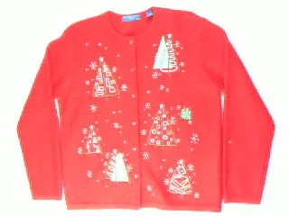Christmas Traditional Holiday Feasts Attach of Tacky Trees- Small Christmas Sweater