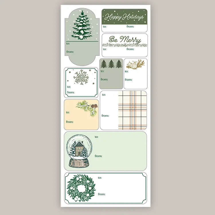 Balsam and Snow Holiday Tags (Sticker Sheet) Decal