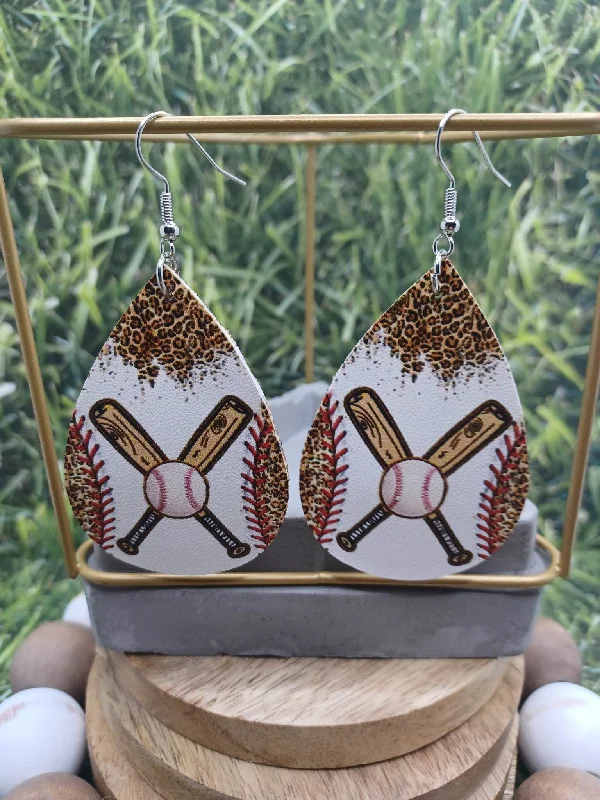 Christmas Cozy Indoor Nights Baseball & Bat Earrings