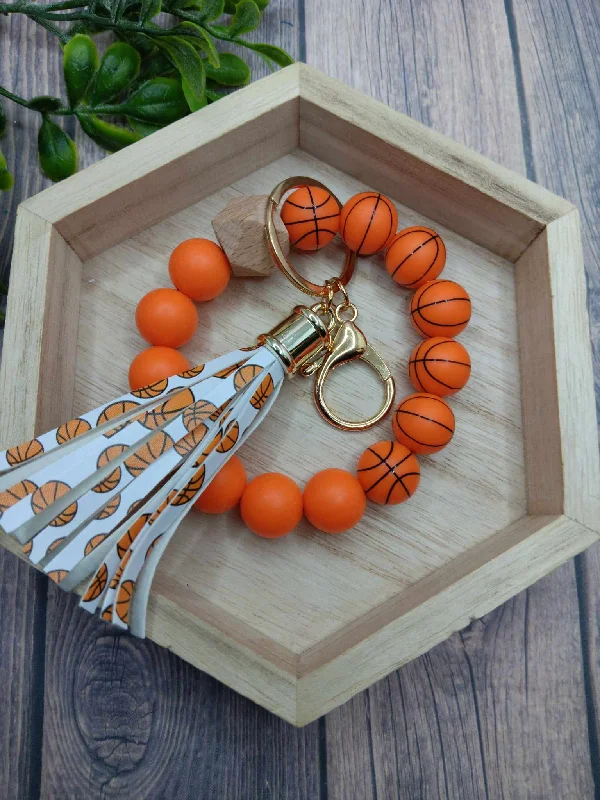 Christmas Dinner Basketball Beaded Wristlet