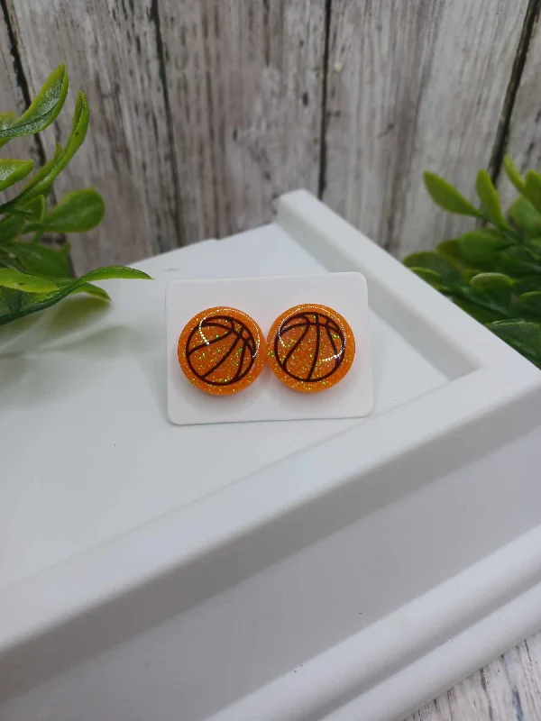 Basketball Glitter Earrings