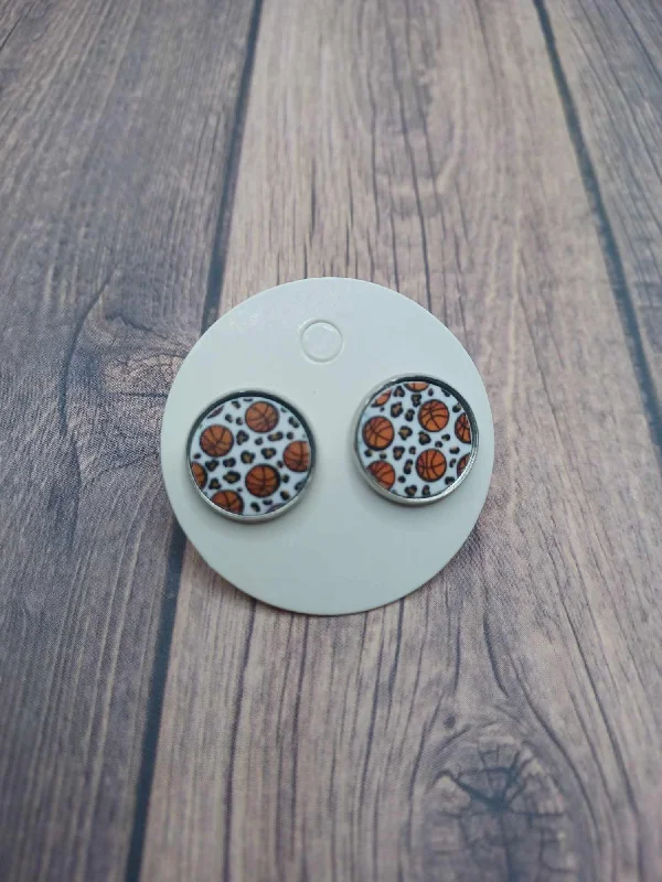 Basketball Leopard Print Earrings