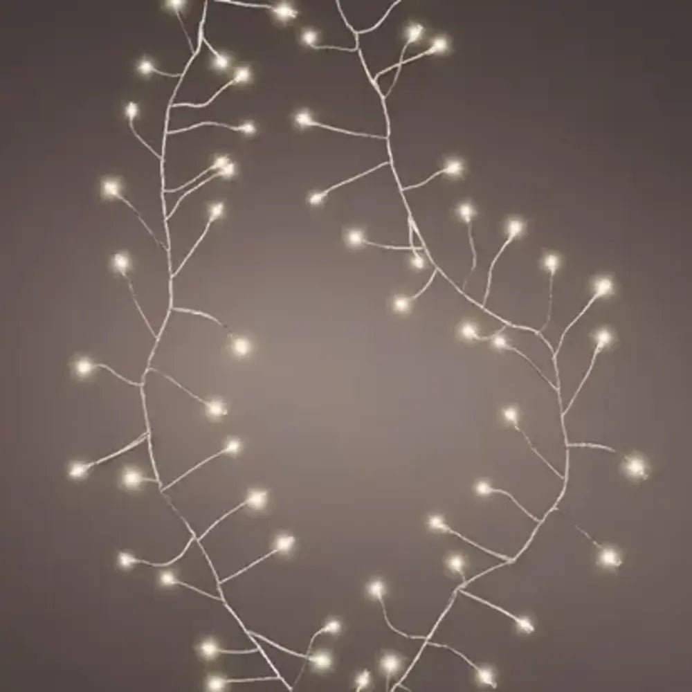 Christmas Fireplace Decor Battery Operated Micro LED Compact Lights 120cm