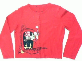 Christmas Mistletoe Be Careful The Grinch Is In The Fireplace Small Christmas Sweater