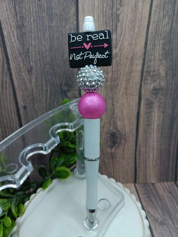 Christmas Glittery Star Decor Be Real Not Perfect Beaded Ink Pen