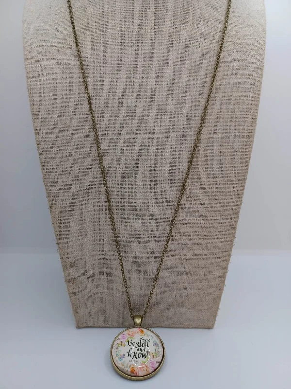 Christmas Starry Outdoor Lights Be Still & Know Psalm Necklace