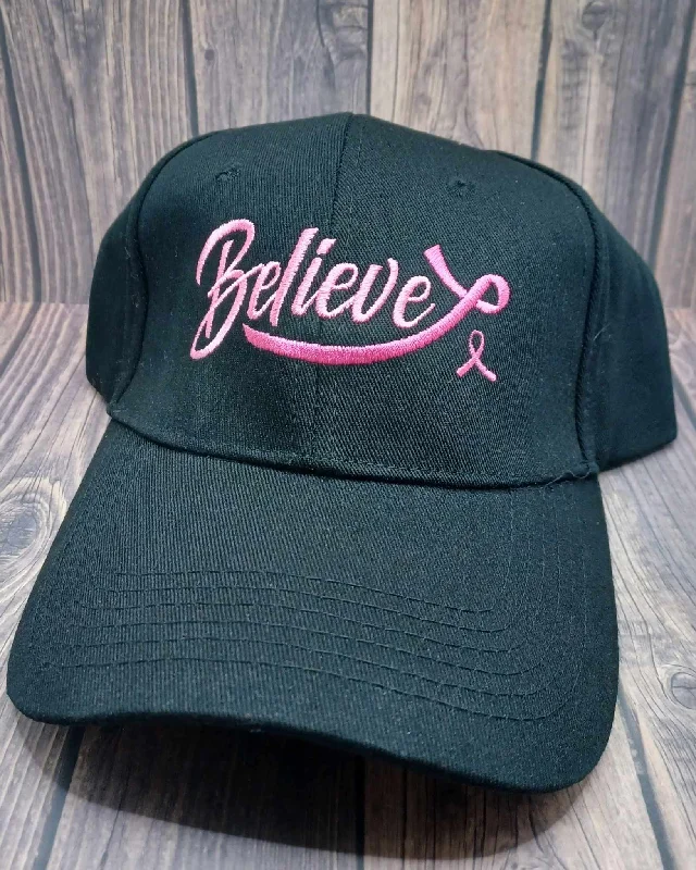Christmas Countdown Believe Embroidered Breast Cancer Awareness Hat