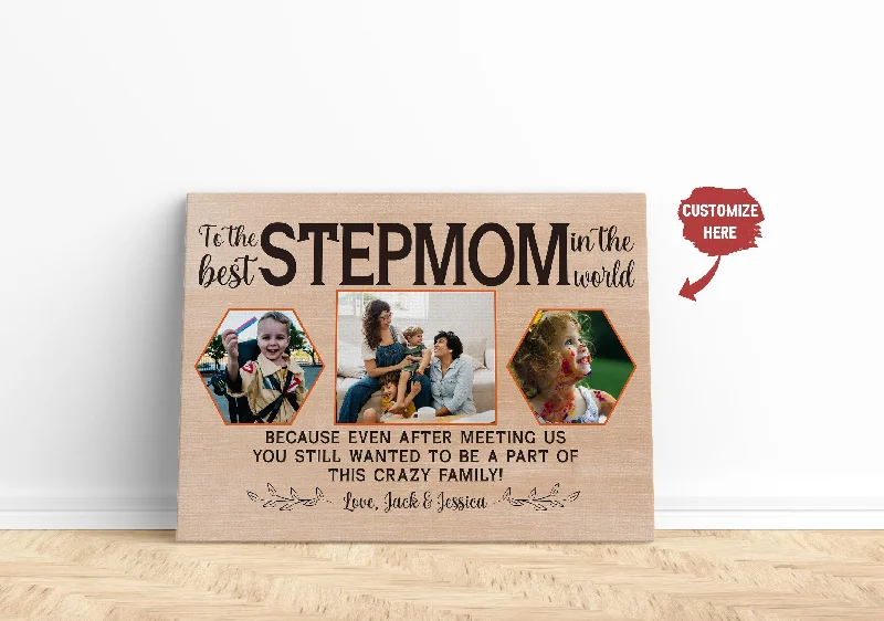 Best Step Mom Ever, Bonus Mom Personalized Canvas Photo Collage, Mother's Day Gift for Bonus Mother| N2469 Best Step Mom Ever, Bonus Mom Personalized Canvas Photo Collage, Mother's Day Gift for Bonus Mother| N2469