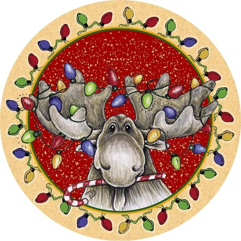 Christmas Sparkly Fairy Lights Big Sky Christmas Moose Coasters (Set of 4) – Stylish Cork-Backed Drink Protectors Christmas Sparkly Fairy Lights Big Sky Christmas Moose Coasters (Set of 4) – Stylish Cork-Backed Drink Protectors
