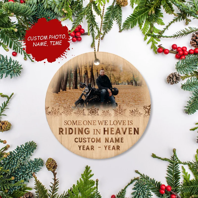 Biker In Heaven Ornament Personalized Memorial Christmas Ornament Remembrance Gift For Loss Of Dad ODT66 Biker In Heaven Ornament Personalized Memorial Christmas Ornament Remembrance Gift For Loss Of Dad ODT66