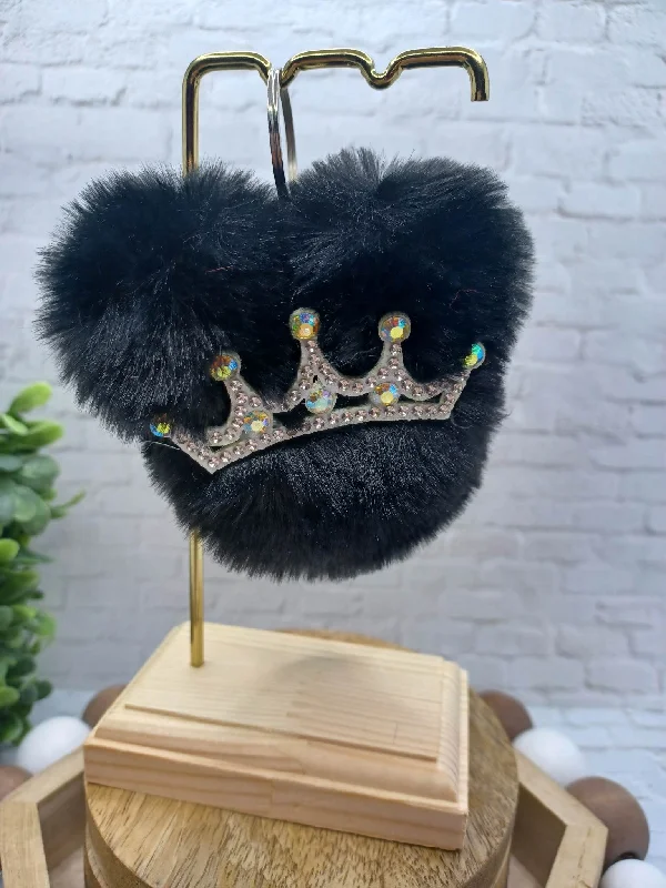 Christmas Eve Black Princess Fluff Keychain