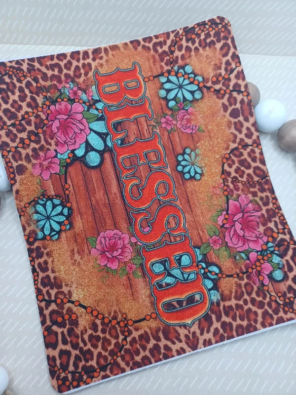 Christmas Cozy Indoor Fireplace Blessed Mouse Pad