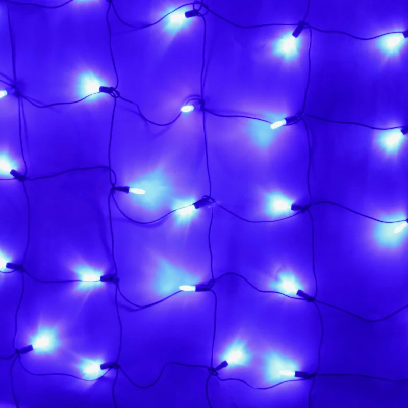 Christmas Hot Chocolate 100-light M5 Blue LED Net Lights, Green Wire