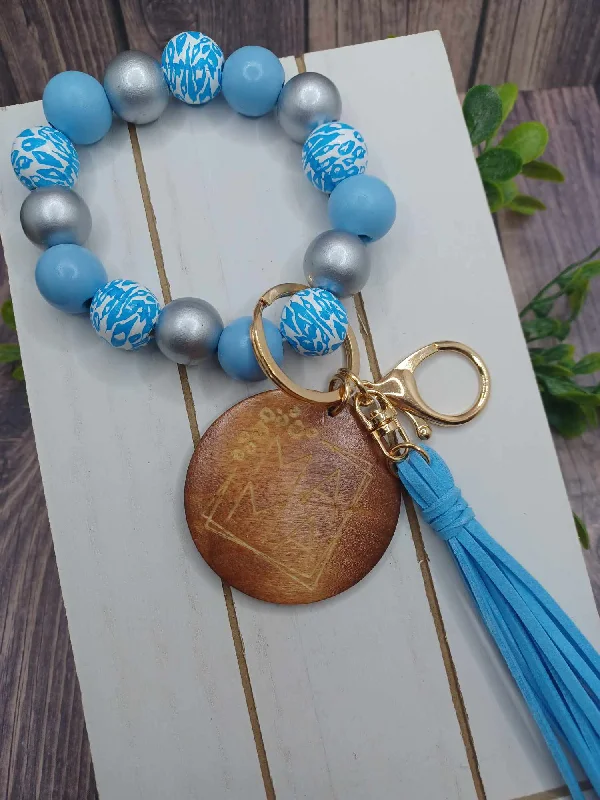 Blue Mama Beaded Wristlet Keychain