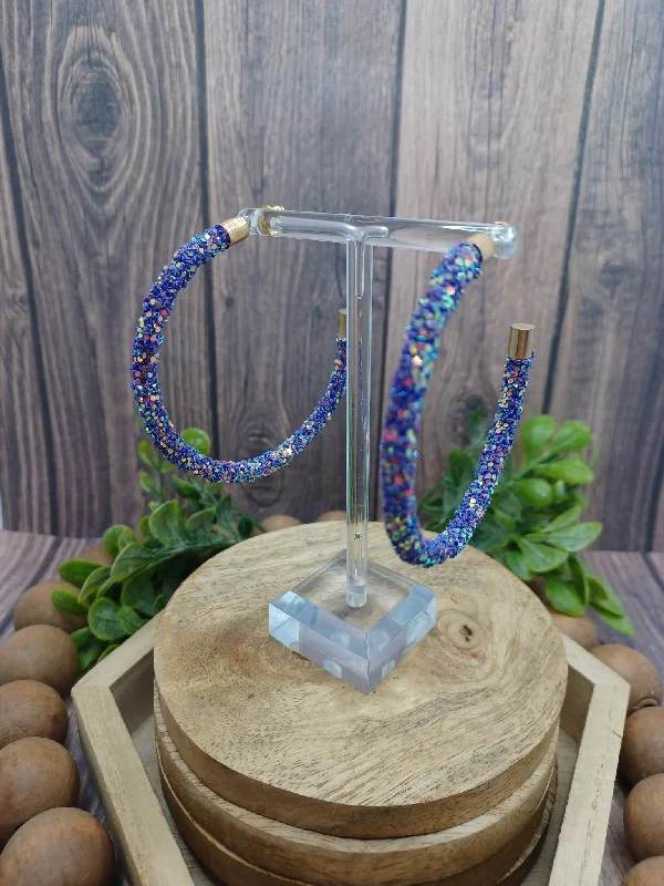 Snowy Christmas Blue/Purple Glitter Earrings