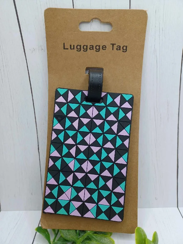 Christmas Winter Night Sky Blue, Teal, & Purple Luggage Tag