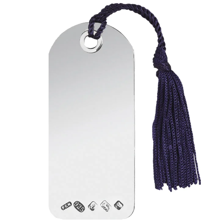 Bookmark, round top 925 silver with tassle 8093