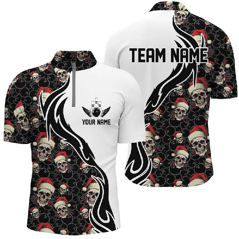 Custom Christmas Men Bowling Quarter Zip Shirts Skull Team Bowling Jerseys Bowler Christmas Gifts IPHW5378 Custom Christmas Men Bowling Quarter Zip Shirts Skull Team Bowling Jerseys Bowler Christmas Gifts IPHW5378