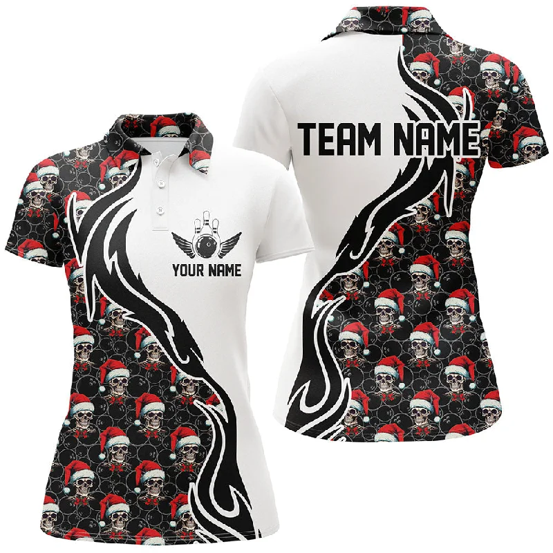 Custom Christmas Women Bowling Polo Shirts Skull Team Bowling Jerseys Gifts For Bowlers IPHW5376 Custom Christmas Women Bowling Polo Shirts Skull Team Bowling Jerseys Gifts For Bowlers IPHW5376