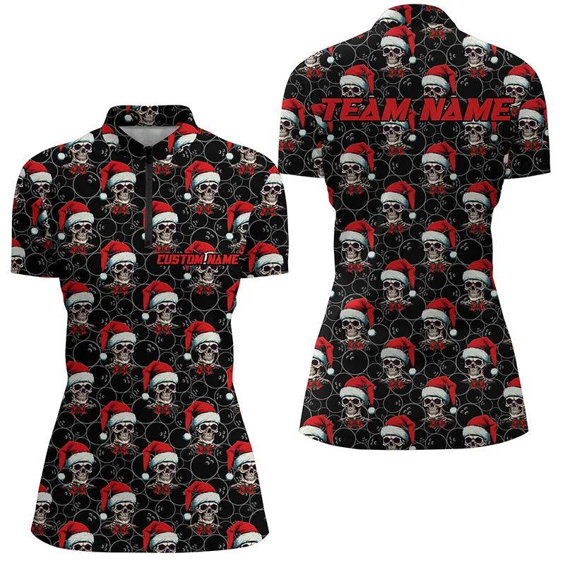 Christmas Outfits For Bowling Team Custom Name Christmas Bowling Women Quarter Zip Shirts IPHW5316 Christmas Outfits For Bowling Team Custom Name Christmas Bowling Women Quarter Zip Shirts IPHW5316