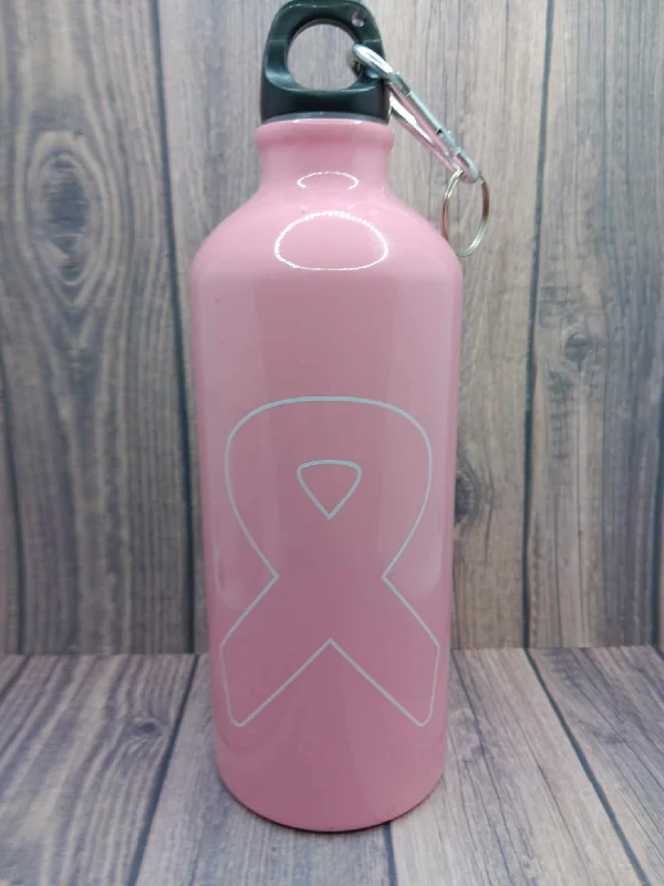 Christmas Fireplace Decor Breast Cancer Awareness Water Bottle