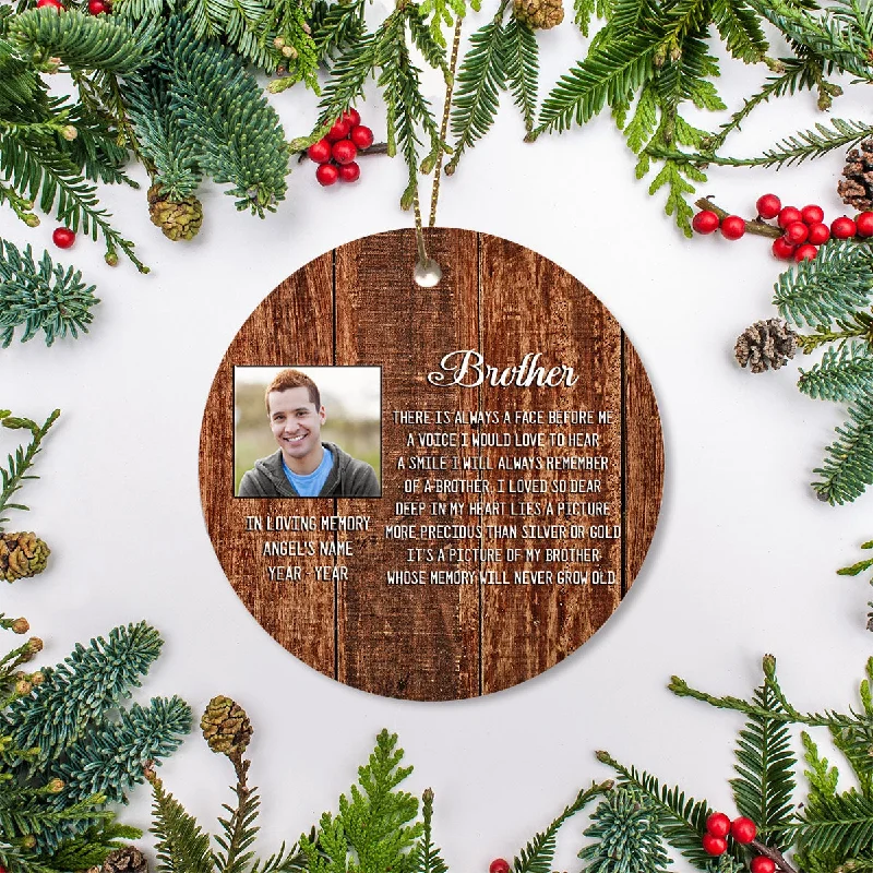 Brother Memorial Ornament - Angel Brother, Christmas in Heaven, Brother Remembrance Home Decor, Memorial Gift for Loss of Brother in Memory| NOM87 Brother Memorial Ornament - Angel Brother, Christmas in Heaven, Brother Remembrance Home Decor, Memorial Gift for Loss of Brother in Memory| NOM87