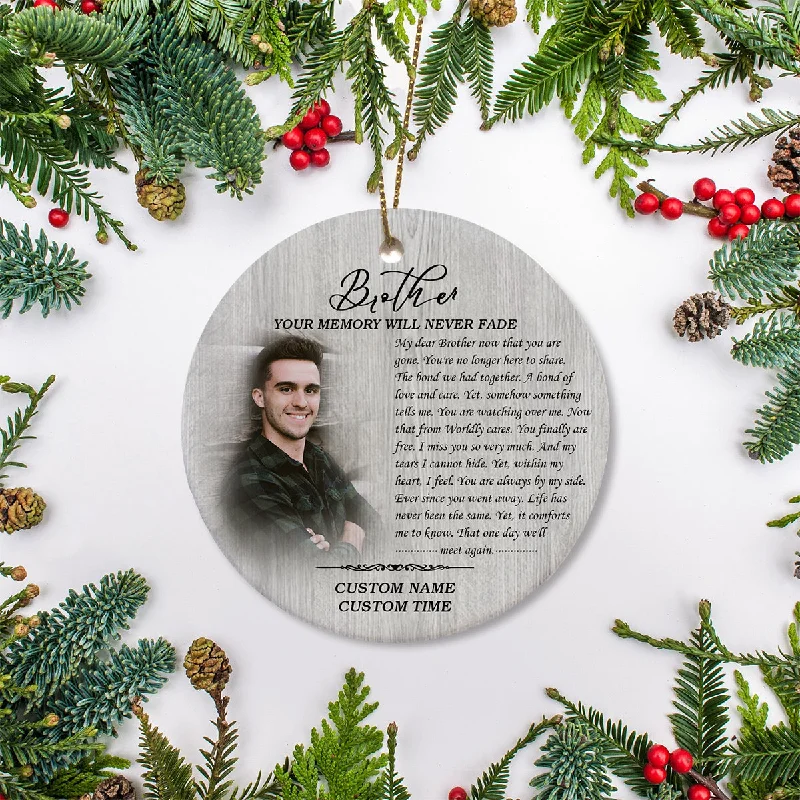 Brother Memorial Ornament - Brother in Memory, Christmas in Heaven, Brother Remembrance Home Decor, Memorial Gift for Loss of Brother| NOM185 Brother Memorial Ornament - Brother in Memory, Christmas in Heaven, Brother Remembrance Home Decor, Memorial Gift for Loss of Brother| NOM185