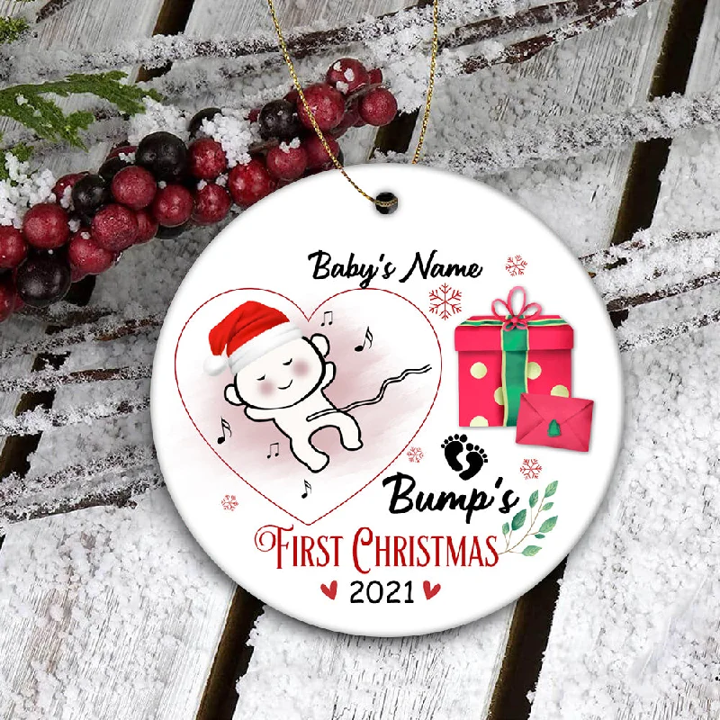 Bump's First Christmas Ornament - Cute Ornament Gift for Dad to Be, Expecting Father on Christmas Baby Reveal Pregnancy Announcement| NOM136 Bump's First Christmas Ornament - Cute Ornament Gift for Dad to Be, Expecting Father on Christmas Baby Reveal Pregnancy Announcement| NOM136
