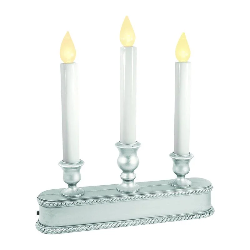 Christmas Fireplace Celebrations Brushed Silver No Scent Auto Sensor Candle