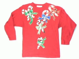 Christmas Winter Night Sky Candy Cane Lane-Small Christmas Sweater