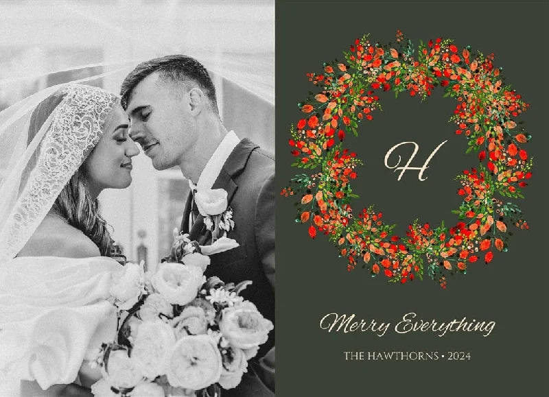 Christmas Jolly Time Monogram Greetings