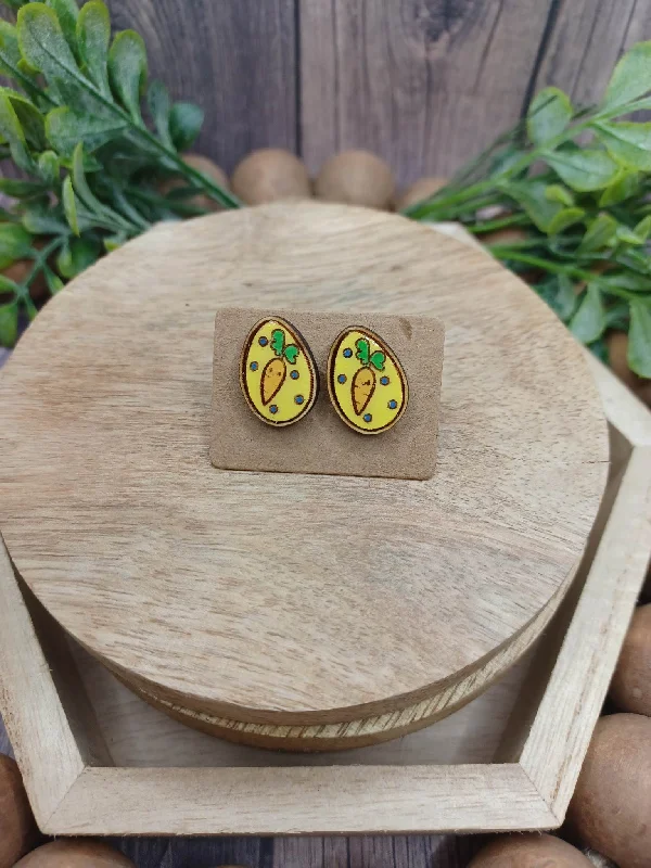 Christmas Garland Carrot Easter Egg Earrings