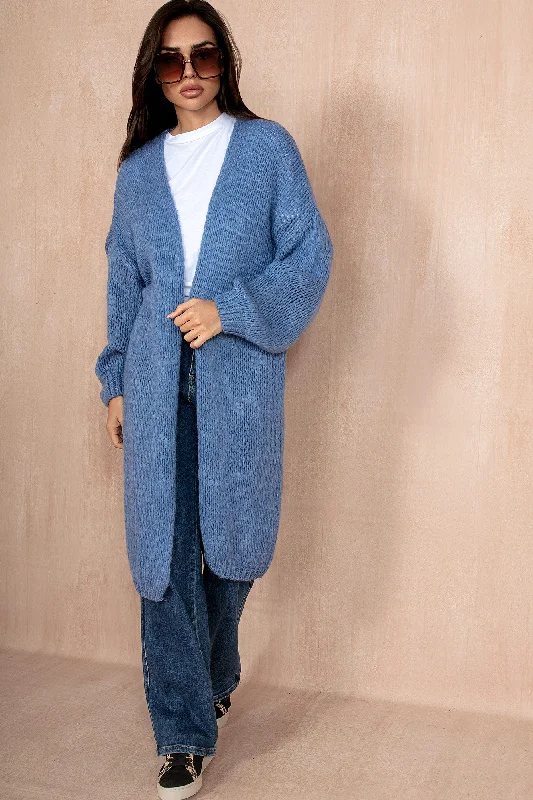Christmas Music Catherine Blue Chunky Knit Cardigan