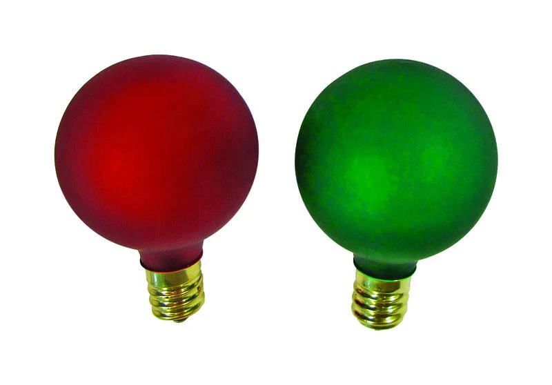 Christmas Cookies Celebrations Red Incandescent G40 Globe Green/Red 2 ct Replacement Christmas Light Bulbs