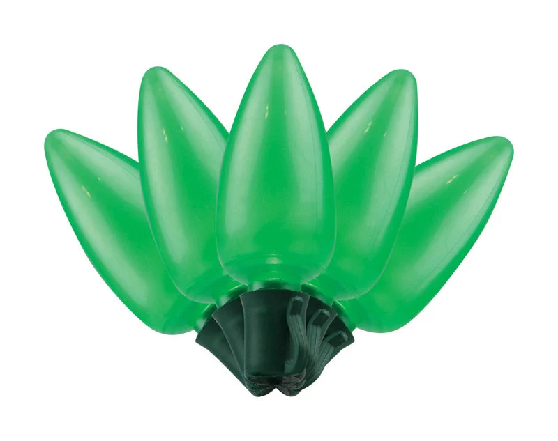 Christmas Feast Celebrations Platinum LED C9 Commercial Light Set Green 25 lights Green