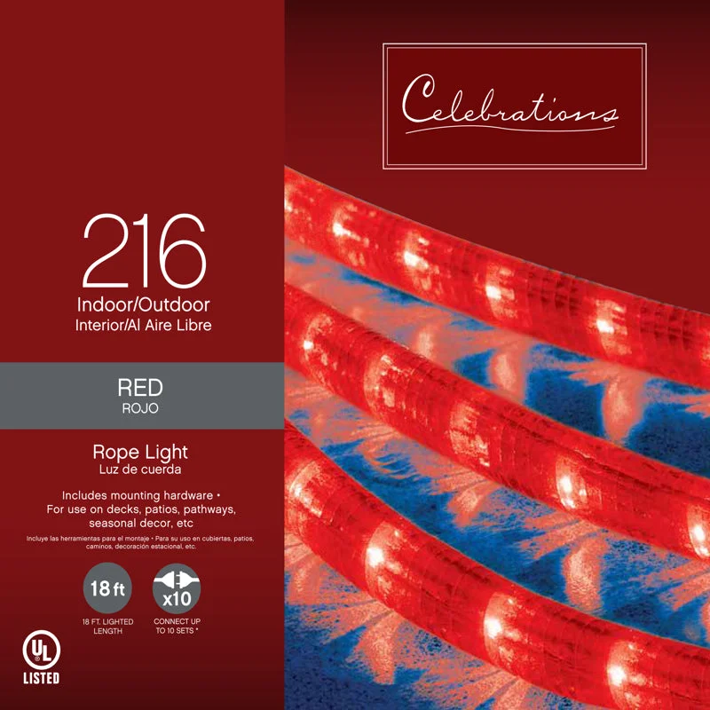 Christmas Winter Scenery Celebrations Incandescent Mini Red 216 ct Rope Christmas Lights 18 ft. Christmas Winter Scenery Celebrations Incandescent Mini Red 216 ct Rope Christmas Lights 18 ft.