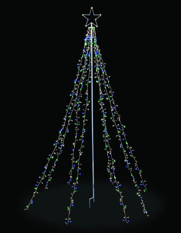 Christmas Songs Celebrations  LED  Multi  7 ft. Yard Decor  Large Multicolored Cluster String Tree