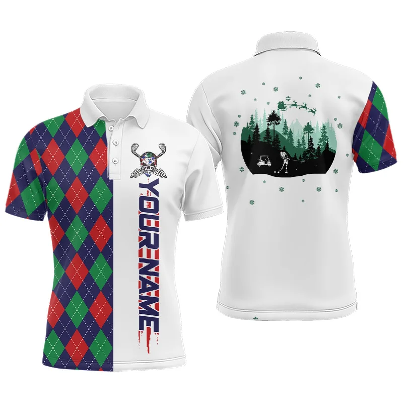 Christmas argyle pattern Mens golf polo shirt custom Christmas apparel gift for golf lovers NQS6615 Christmas argyle pattern Mens golf polo shirt custom Christmas apparel gift for golf lovers NQS6615