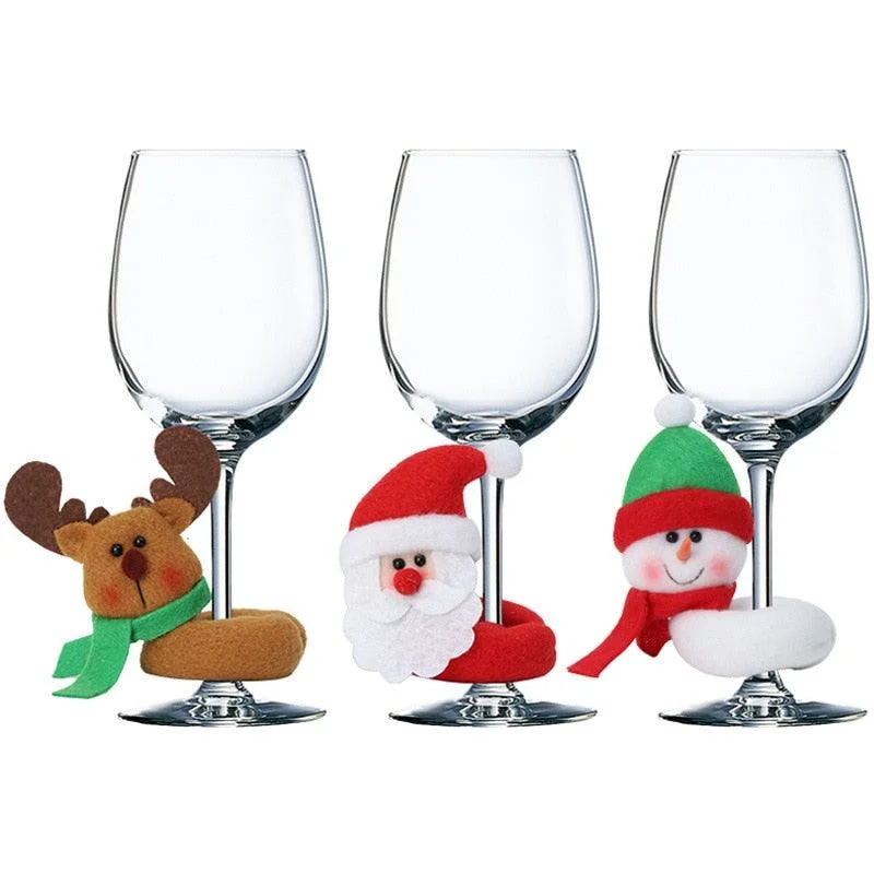 Christmas Wrapped With Love Christmas Wine Glass Bottom Decoration