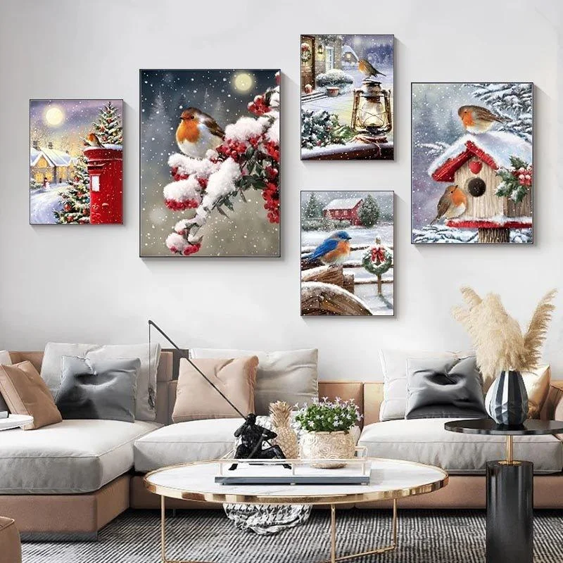 Christmas Magical Traditions Bird Painting on Canvas – Christmas & Home Décor Artwork Christmas Magical Traditions Bird Painting on Canvas – Christmas & Home Décor Artwork