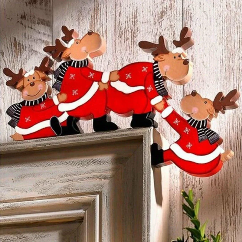 Christmas Ornaments Wooden Christmas Door Decoration Frame