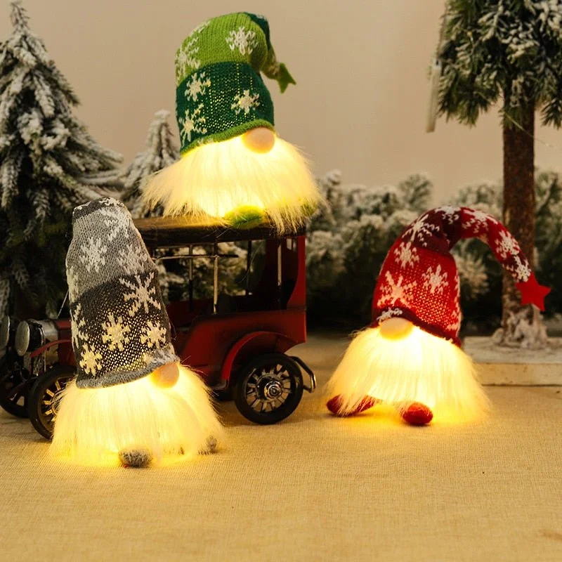 Christmas Eve Christmas Gnome Lamp Plush Long-Legged Doll - Luminous Holiday Decoration | Christmas Trees USA