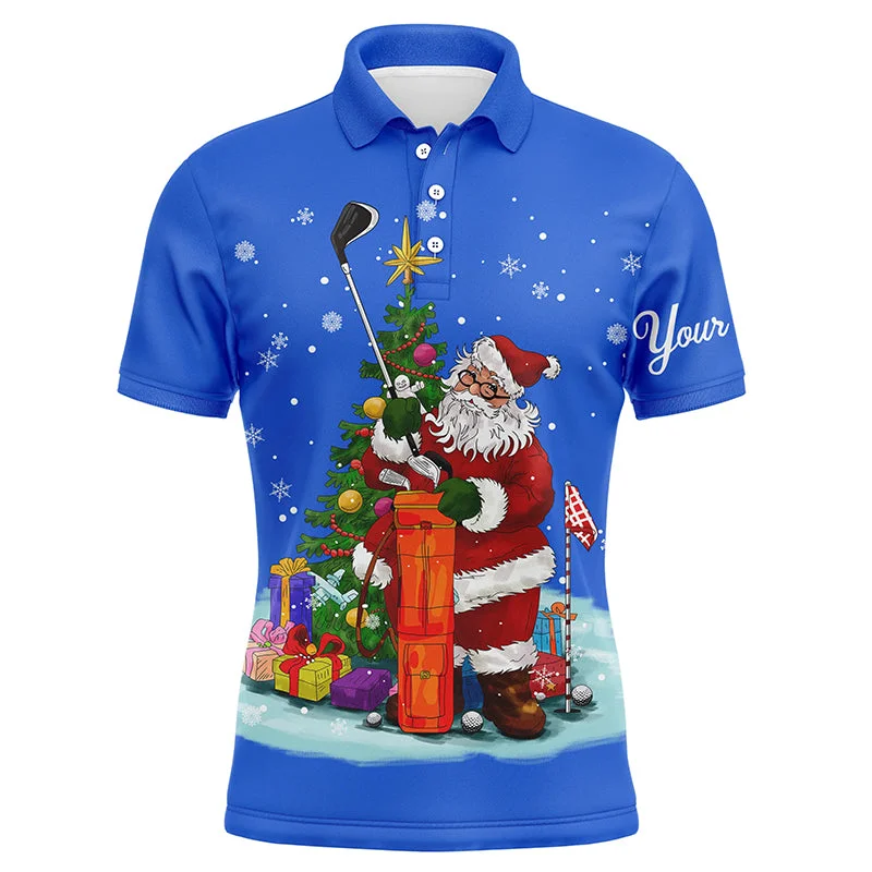 Christmas golf shirts custom name Mens golf polo shirt - Santa Golfer Christmas golf gifts | Blue NQS4432 Christmas golf shirts custom name Mens golf polo shirt - Santa Golfer Christmas golf gifts | Blue NQS4432