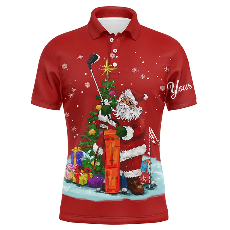 Christmas golf shirts custom name Mens golf polo shirt - Santa Golfer Christmas golf gifts | Red NQS4432 Christmas golf shirts custom name Mens golf polo shirt - Santa Golfer Christmas golf gifts | Red NQS4432