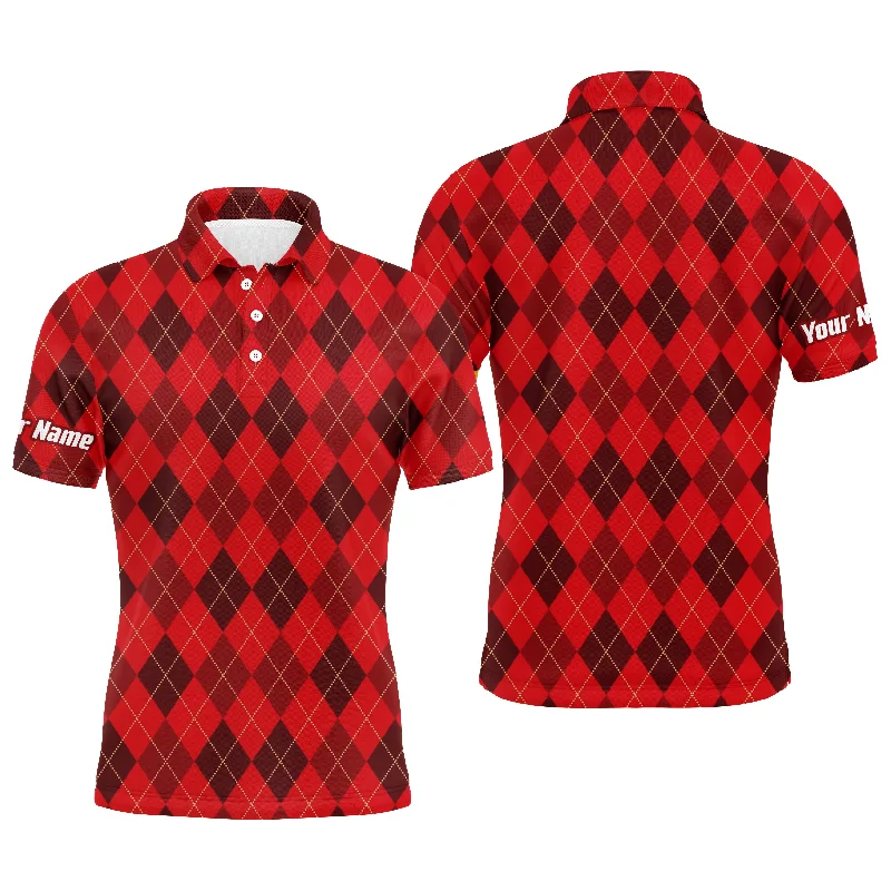 Christmas plaid Argyle Pattern - Funny Christmas Men's Golf Polo Custom Name shirt TTN103 Christmas plaid Argyle Pattern - Funny Christmas Men's Golf Polo Custom Name shirt TTN103