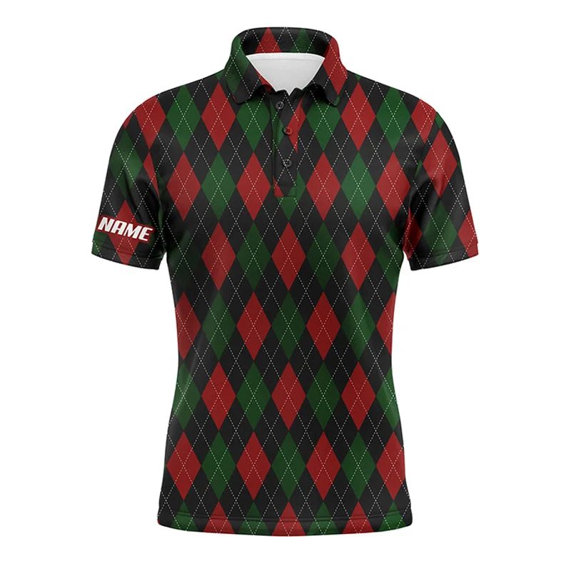 Christmas plaid argyle pattern Men golf polo shirts custom name golf gifts for men NQS4415 Christmas plaid argyle pattern Men golf polo shirts custom name golf gifts for men NQS4415