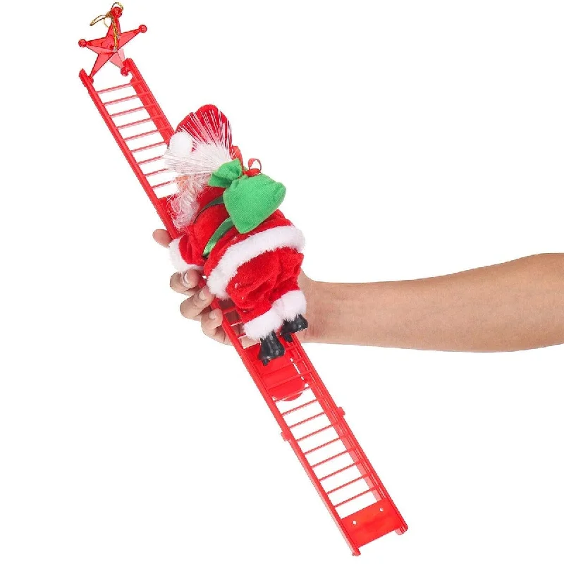 Christmas Peaceful Holiday Mornings Christmas Santa Claus Climbing Ladder with Music Christmas Peaceful Holiday Mornings Christmas Santa Claus Climbing Ladder with Music