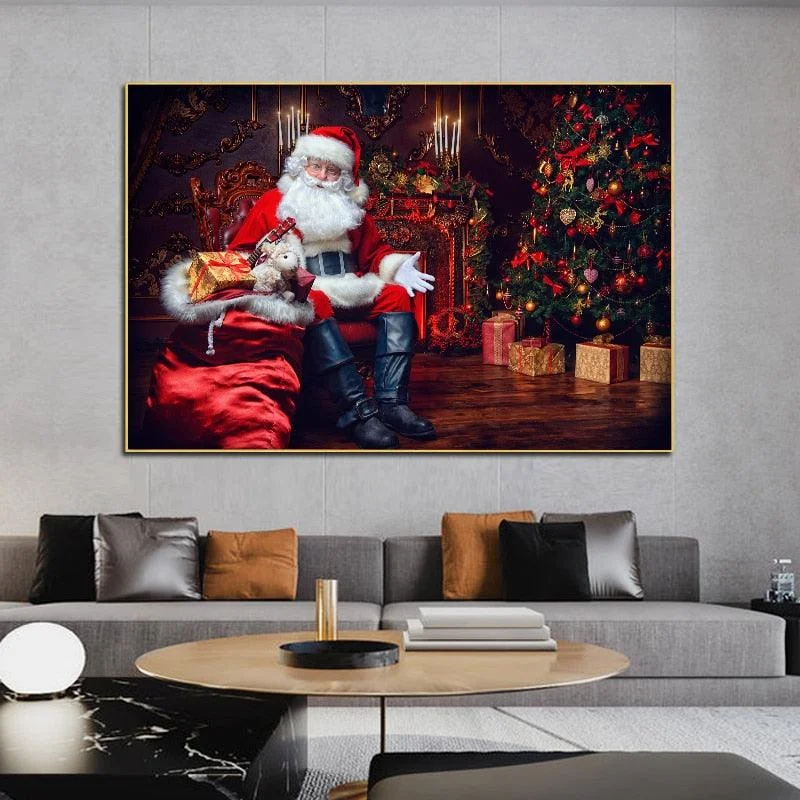 Christmas Magical Holiday Atmosphere Christmas Santa Claus Gift Picture Canvas Painting For Living Room Christmas Magical Holiday Atmosphere Christmas Santa Claus Gift Picture Canvas Painting For Living Room